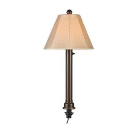 BRILLIANTBULB Umbrella Table Lamp 20777 with 2 in. bronze tube body and antique beige linen Sunbrella shade fabric BR2632164